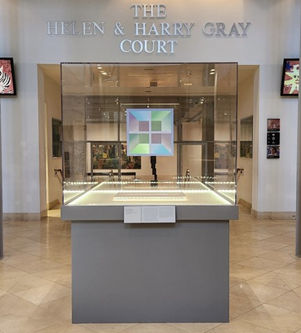 Front entrance display featuring 'Square Sequence VI' at the Wadsworth Atheneum Museum of Art, Hartford, CT 