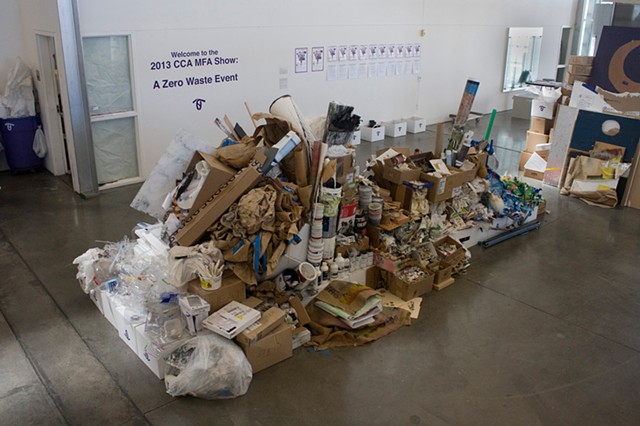 By-Products of the 2013 CCA MFA Show:
Two Months of Material Collected from the Graduate Fine Arts Studios Making the Show Zero Waste