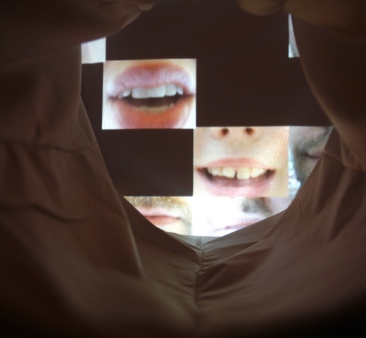 Fabric Video Sculpture, Projection, Mouths, Community, Hello