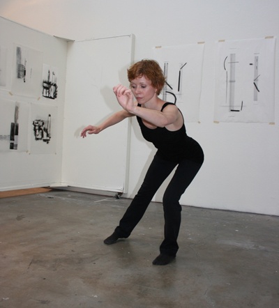 Dancer interpreting Graphic score 1