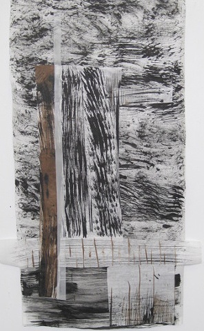 collage and sumi painting