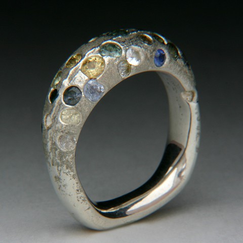 sterling silver with 25 Montana sapphires