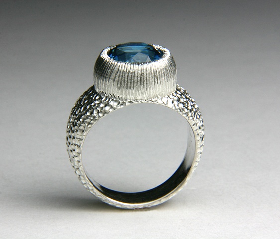 Chamberlain Ring in Silver with Blue Topaz