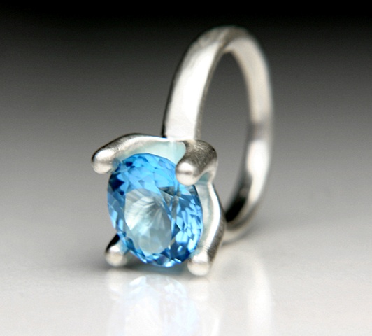 Allison Ring in Silver with Blue Topaz