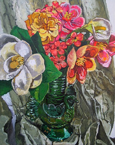 Swan vase (green)