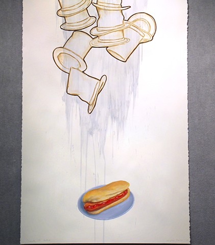 michael paulus painting hotdog