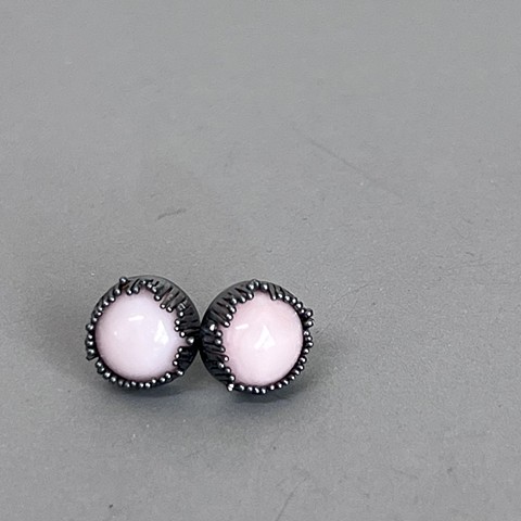 Pink Opal Fringe Stud Earrings 