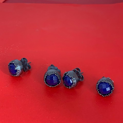 Lapis Fringe stud earrings