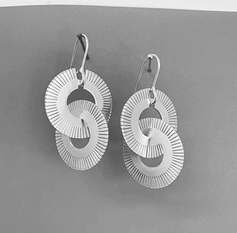 double Sun silver earrings