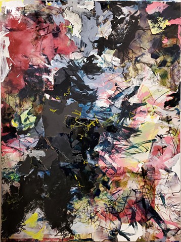 New Paintings - Acrylic paint w collaged printed acetate