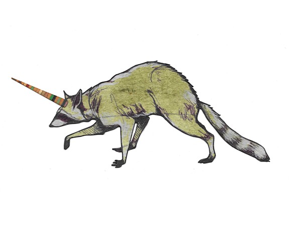 Raccoon-a-corn Sticker Design