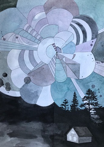 House with Science Sky