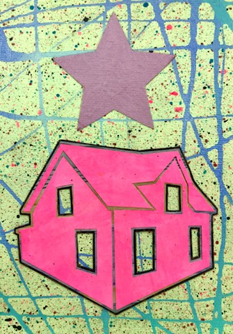 Pink House with Purple Star