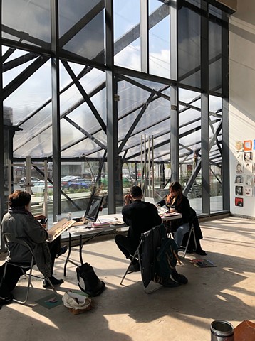 Artists during workshop, Espacio Andrea Brunson.