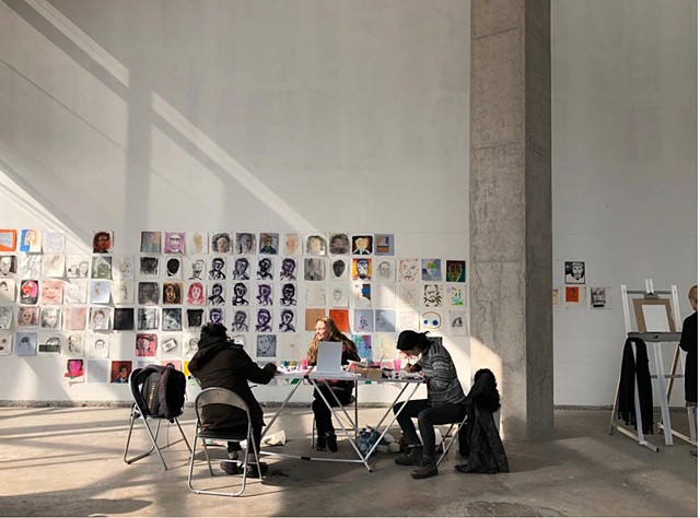Artists during workshop, Espacio Andrea Brunson.