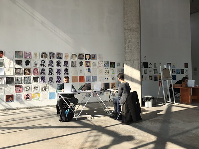 Artists during workshop, Espacio Andrea Brunson.