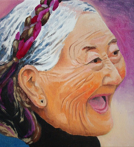 elderly tibetan woman