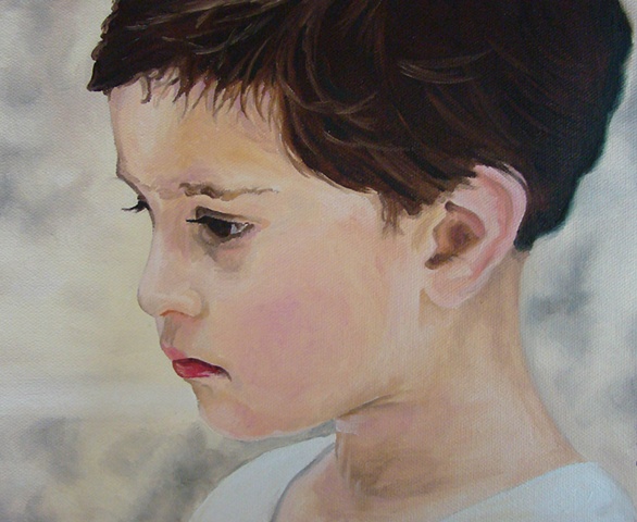 portrait, small boy, face