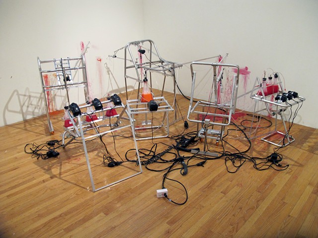 Mark Porter kinetic sculpture, kinetic sculpture, Mark Porter, performative sculpture, found objects