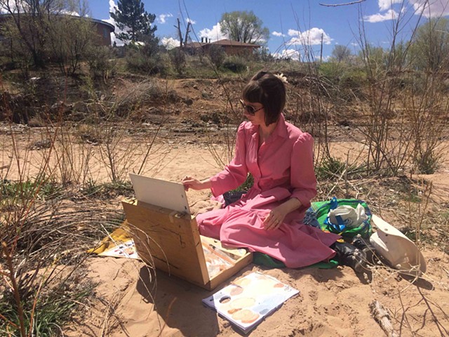 Meester Wittenbols working en plein air in New Mexico
