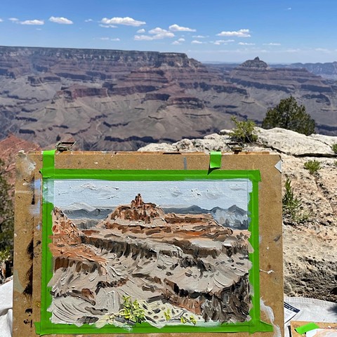 Painting on the edge of the Grand Canyon