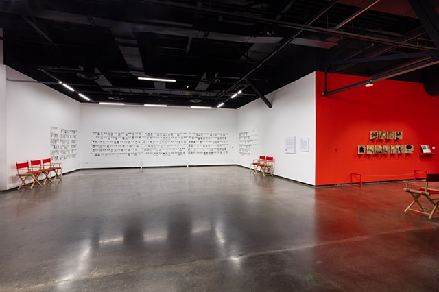 Installation view of the exhibition Doreen Wittenbols Performative Painting: LOOK PAINT REPEAT + International Passport Paintings Gallery 235 Harbourfront centre