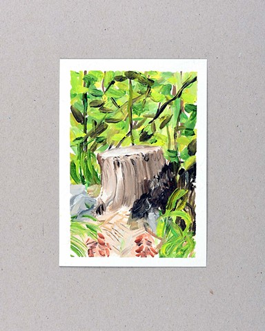 Water Soluble Souvenir [Tree Stump] shown with grey background