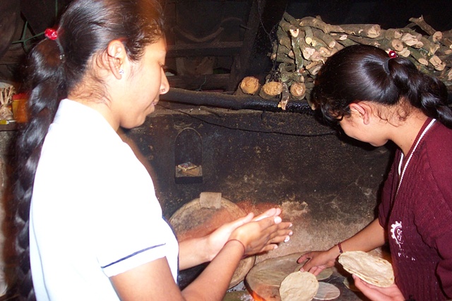 Alma & Maribel Making Tortillas