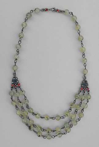 Apatite, Sapphire, Ruby and Green Stone Necklace