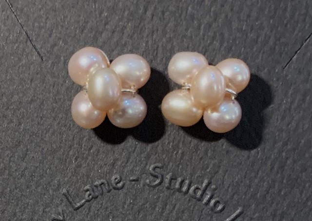 Pink Pearl Tiny Post Earrings