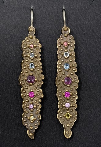 Lacy Vesica Encrusted Earrings