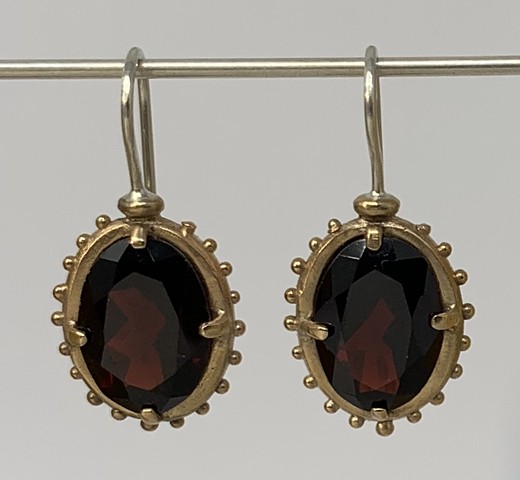 Garnet in Bronze Earrings