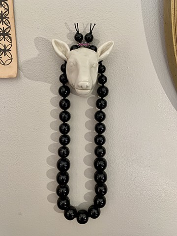 Chunky Black Bead Necklace