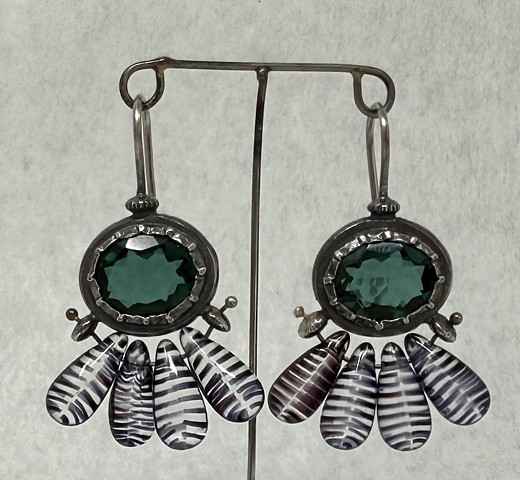 Georgian Set Green Trembling Earrings