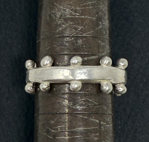 Side Dotted Ring in Sterling - 5.75
