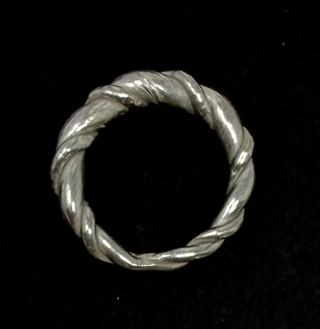 Sterling Graduated Rope Ring - 5.75