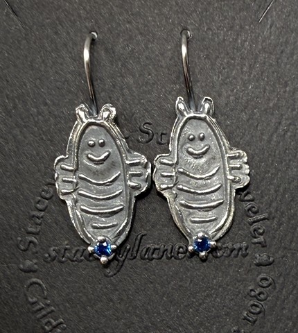 Blue Ghost Firefly Earrings