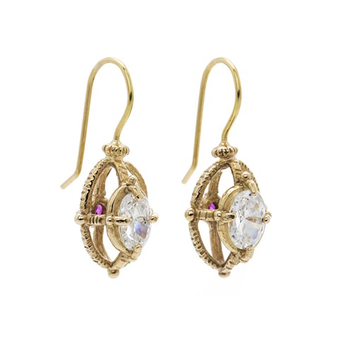 Gold Reliquary Earrings