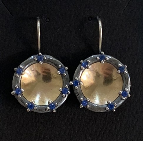 Reflection Earrings with Lab Created Blue Sapphires