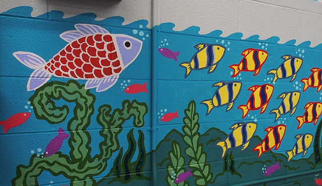 Wonder Lab: Lake Mural  at St. Benedict Preparatory School, Chicago IL