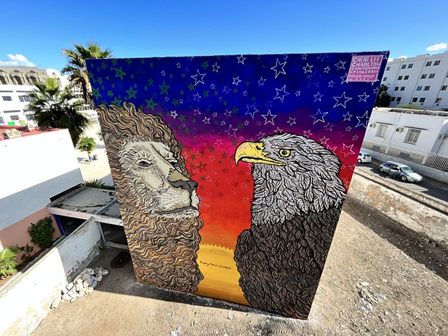 Under One Sky: Mural celebrating the 200-year anniversary of diplomatic relations between Morocco and the United States