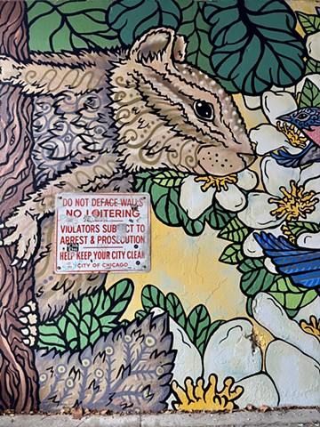 Squirrel detail "Day" side mural