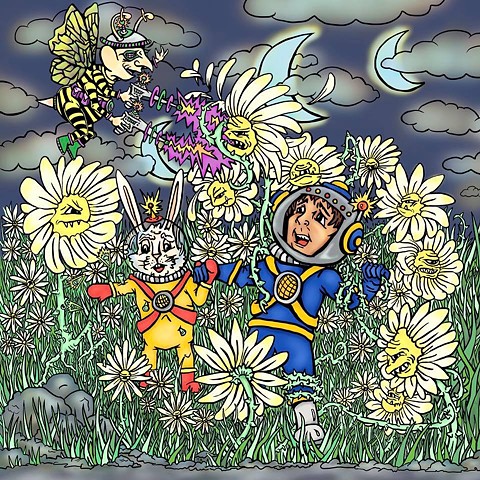 Jack and the Space bunny encounter the toxic daisies. 