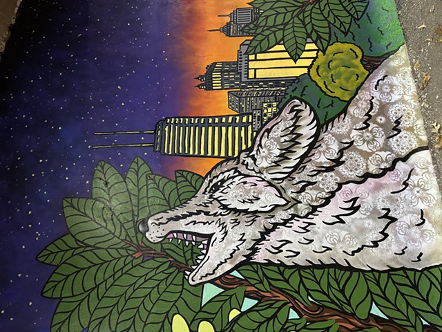 Coyote detail "Night" side mural