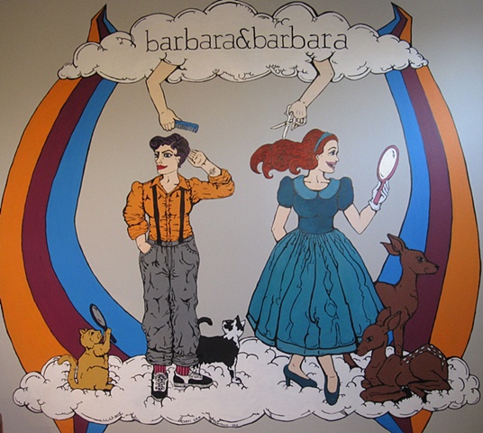 mural, barbara&barbara, salon