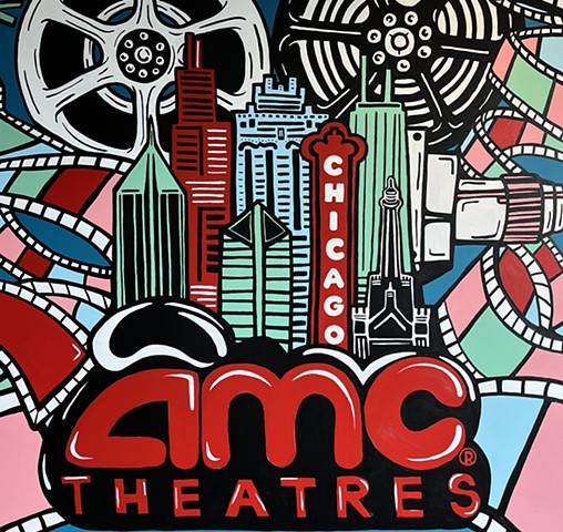 AMC Mural in tribute of the Chicago International Film Festival 