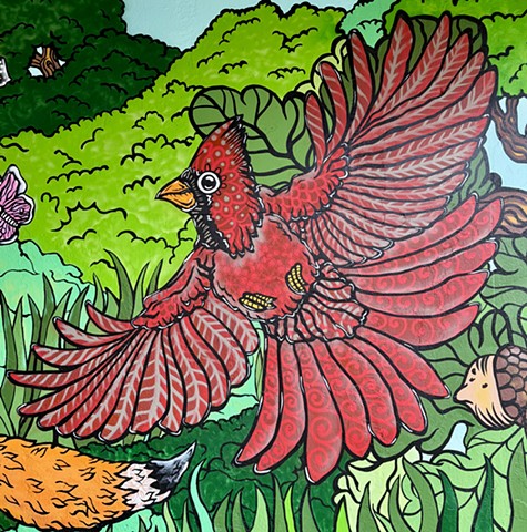 Cardinal Detail "day" side mural