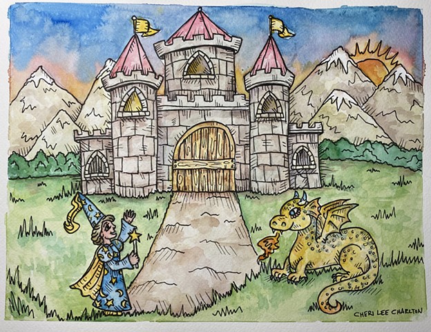 How to Draw a Magical Castle and Dragon