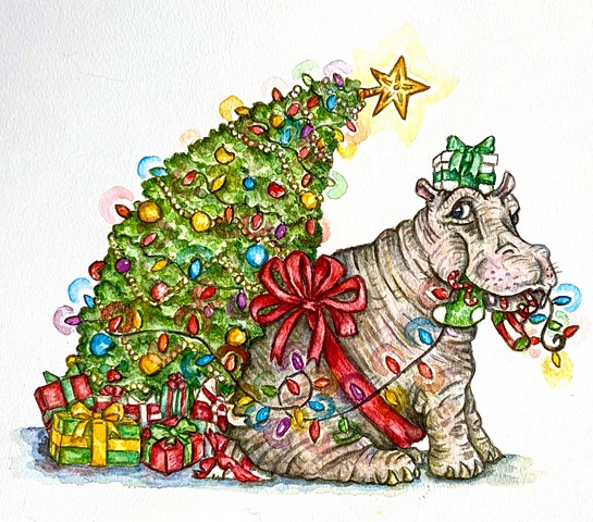 Christmas Tree Hippopotamus 