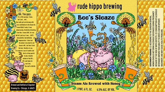 Bees Sleeze Rude Hippo Label 
